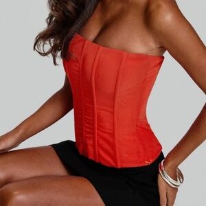 Princess Polly Red Strapless Corset Top